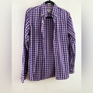 J Crew Men's Purple Check Button Down Long Sleeve Slim Fit Shirt size S